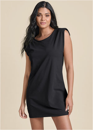 Easy shift dress - Black - thumbnail-1