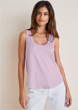 Scoop Neck Tank - Lilac - thumbnail-1