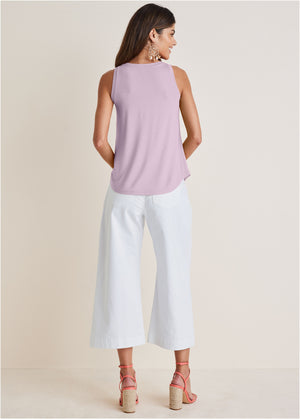 Scoop Neck Tank - Lilac - thumbnail-2