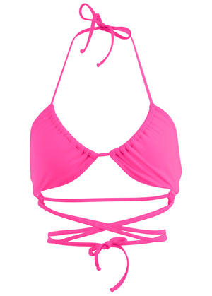 Ibiza triangle bikini top - Hot Pink - thumbnail-3