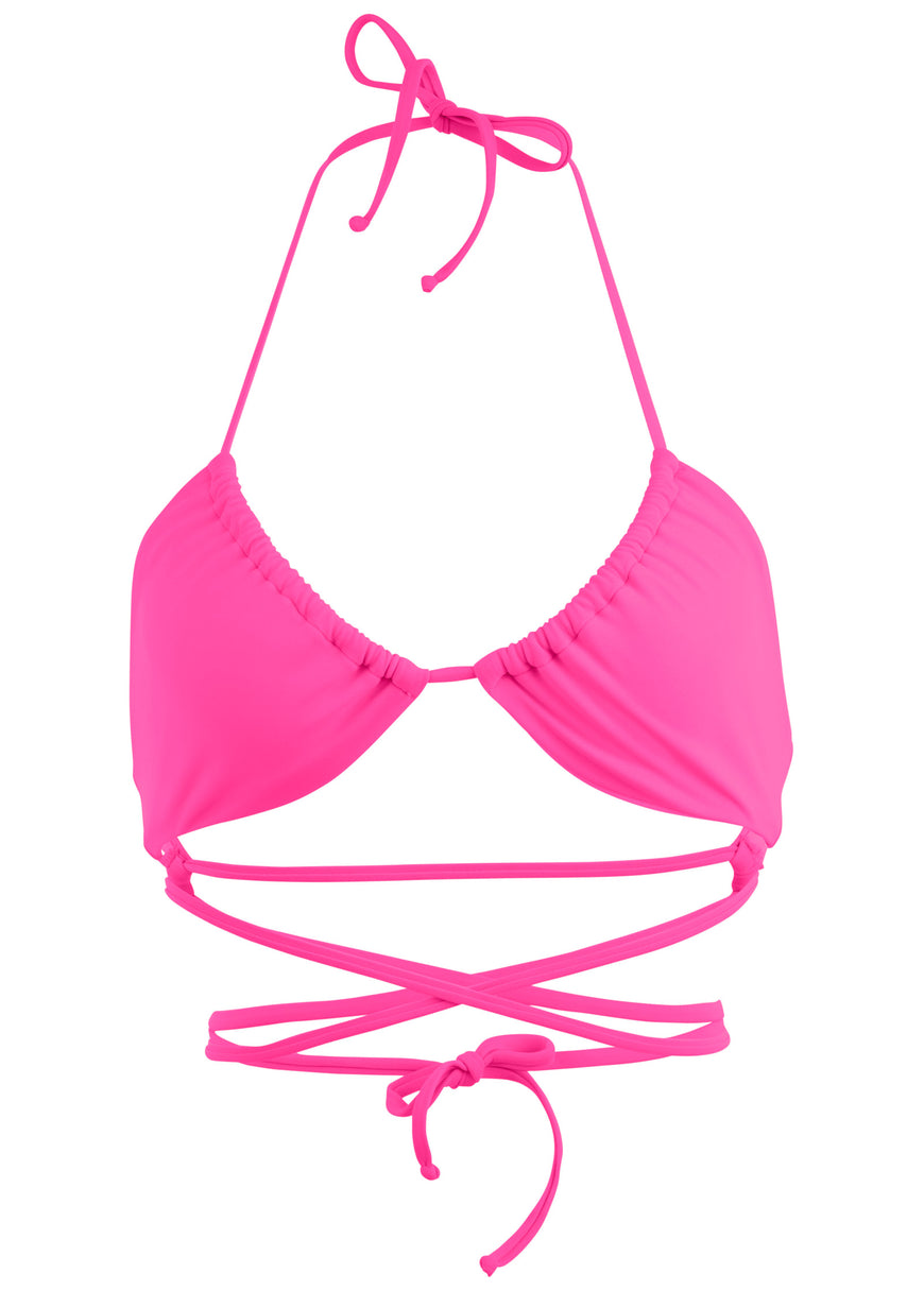 Ibiza Triangle Bikini Top - Hot Pink