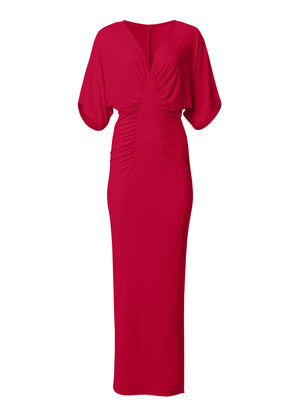 Drape sleeve maxi dress - Barberry - thumbnail-5