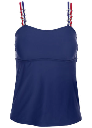 Strappy Tankini Top - Ultramarine Blue - thumbnail-4