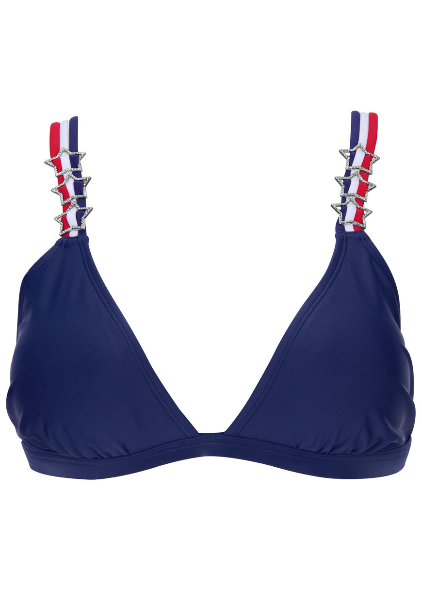 Strappy Fixed Triangle Top - Ultramarine Blue