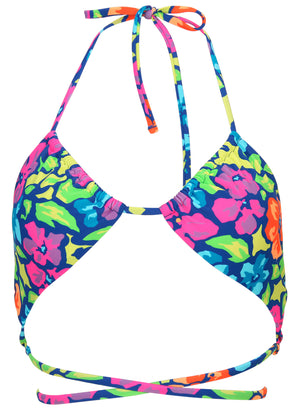 Ibiza Triangle Bikini Top - Flower Garden - thumbnail-3