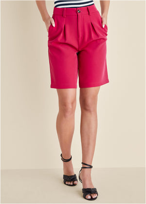 Bermuda Suit Shorts  - Dark Pink - thumbnail-2