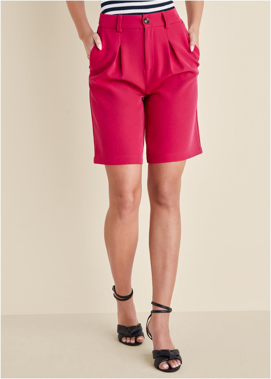 Bermuda Suit Shorts  - Dark Pink