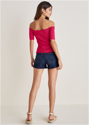 Naomi Denim Shorts - Dark Wash - thumbnail-5