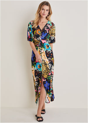 Twist Front Maxi Dress - Viva La Vida - thumbnail-1