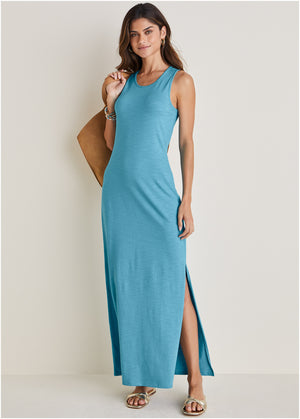 Tank Maxi Dress - Blue - thumbnail-1