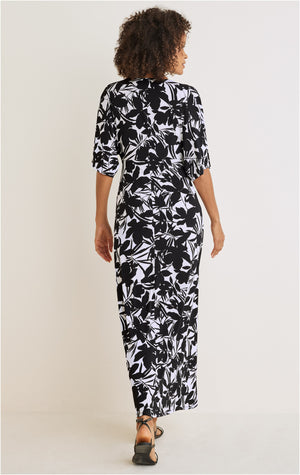 Twist Front Maxi Dress - Exotic Shadow Floral - thumbnail-2