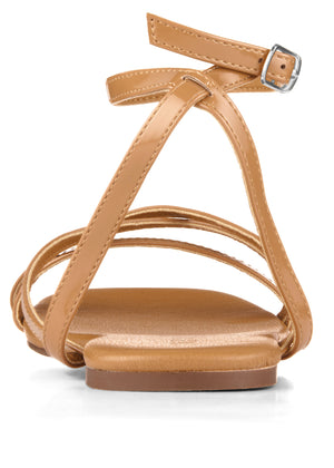 Criss Cross Sandals - Tan - thumbnail-4