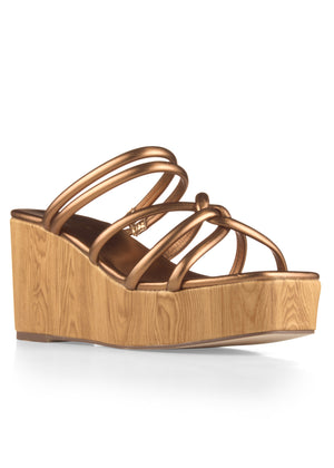 Metallic crisscross wedges - Bronze - thumbnail-1