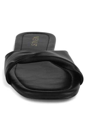 Twist Flat Sandal - Black - thumbnail-3