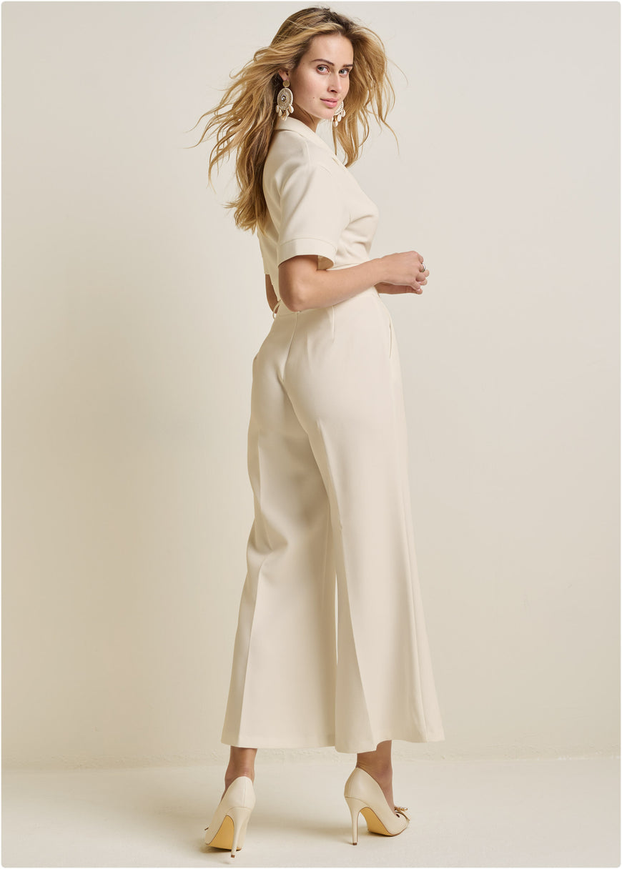 Flare Leg Suiting Set - Off White