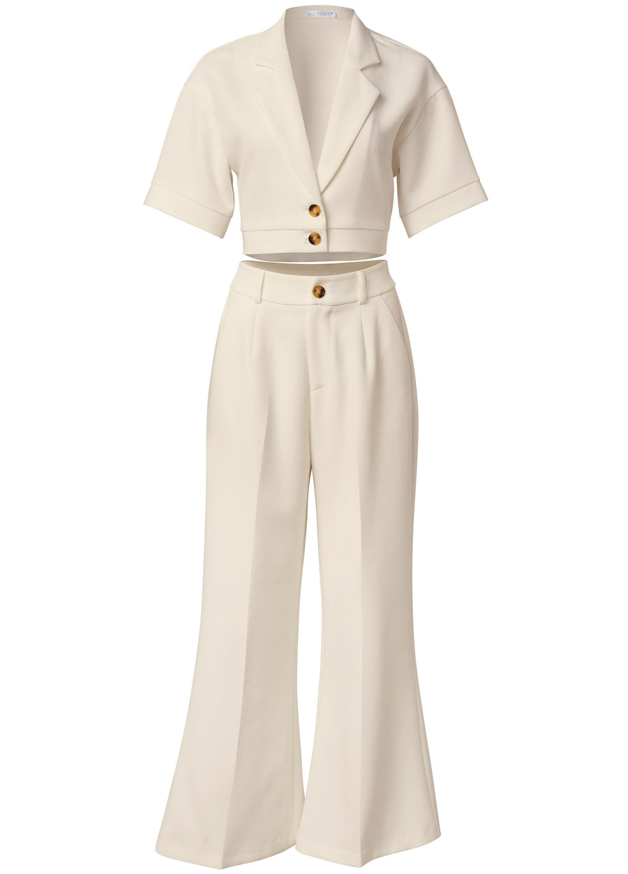 Flare Leg Suiting Set - Off White