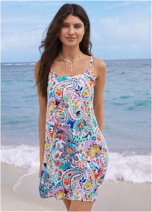 Crinkle Cover-up dress - Fiesta Floral - thumbnail-1