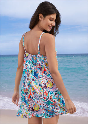 Crinkle Cover-up dress - Fiesta Floral - thumbnail-2