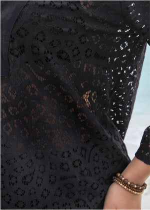 Lace Tunic Cover-Up - Black - thumbnail-3