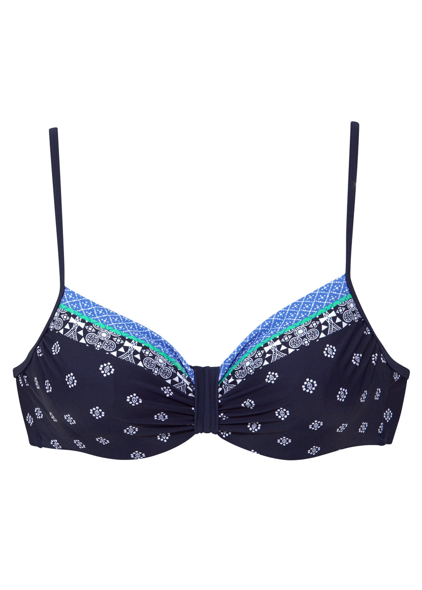 Underwire Bikini Top - Poolside Border Motif