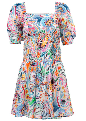 Cotton Voile Mini Dress - Fiesta Floral - thumbnail-3