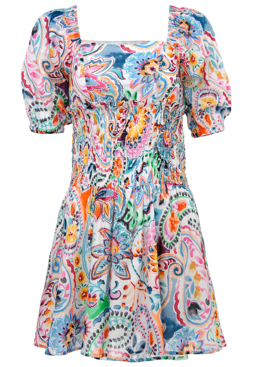 Cotton Voile Mini Dress - Fiesta Floral