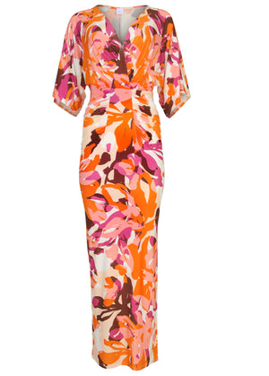 Drape sleeve maxi dress - Desert Floral - thumbnail-3