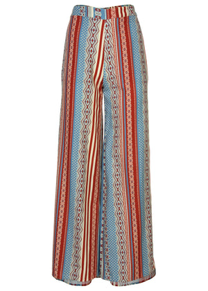 Cotton Linen Side Slit Pant - Summer Americana Stripe - thumbnail-4