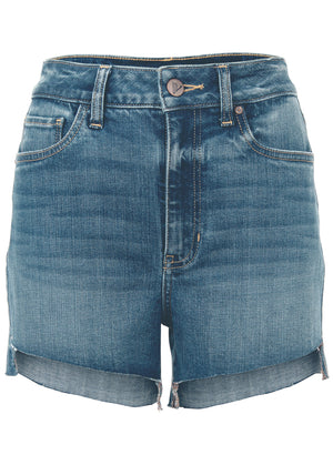 Kate step hem denim shorts  - Medium Wash - thumbnail-3