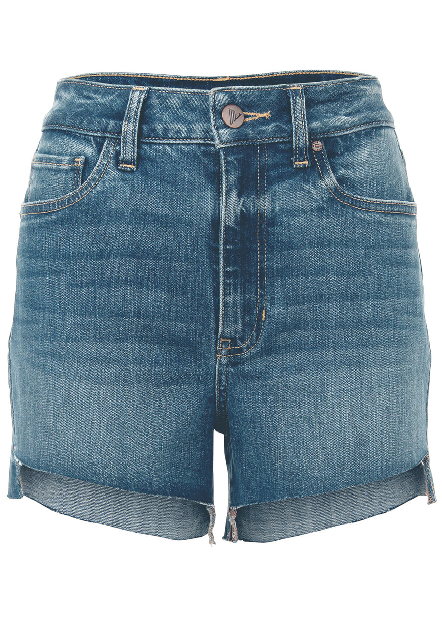 Kate step hem denim shorts  - Medium Wash