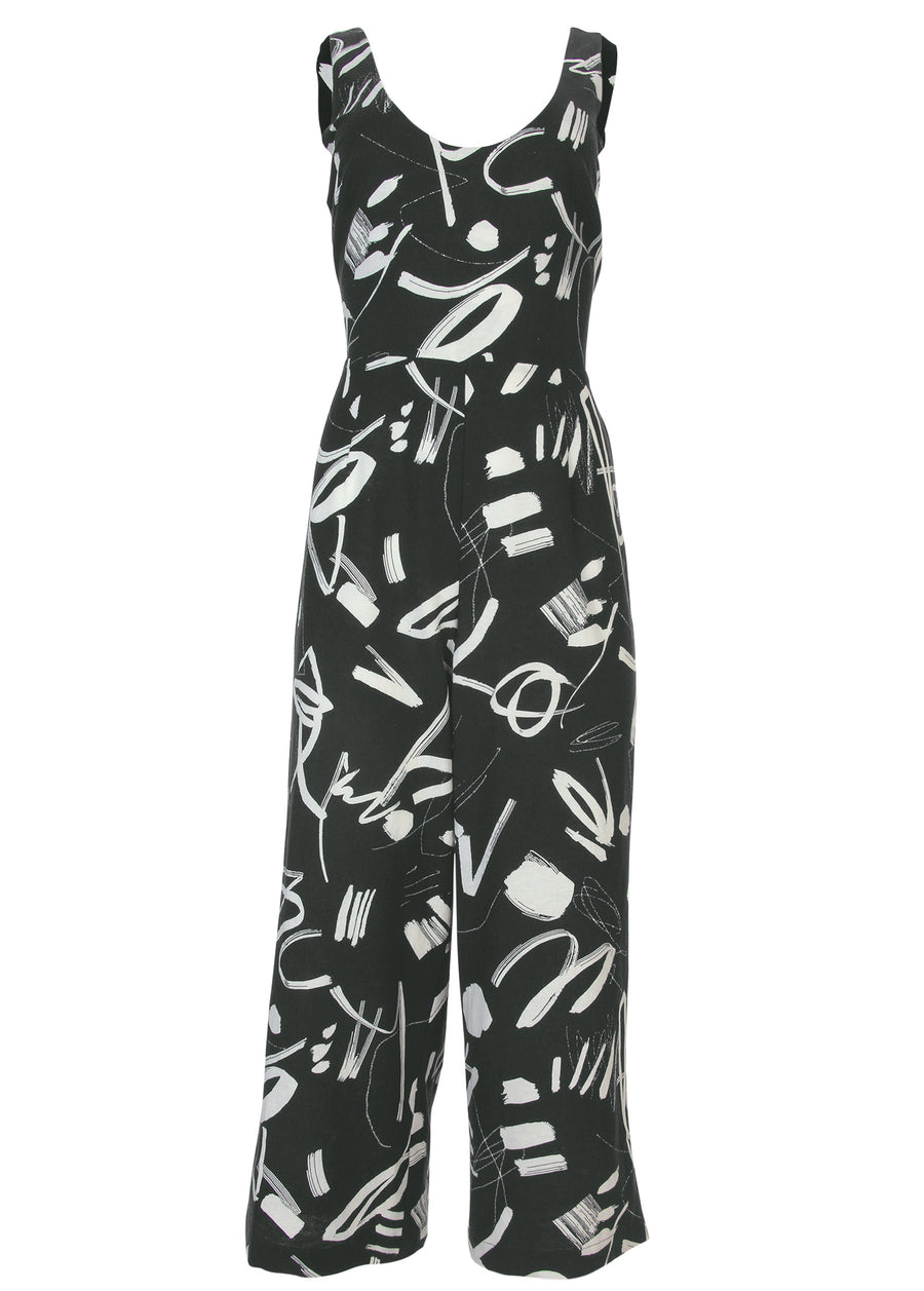 Linen Jumpsuit - Modern Graffiti