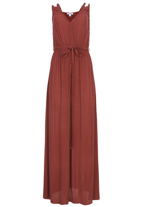 Braided Detail Maxi Dress - Auburn - thumbnail-4