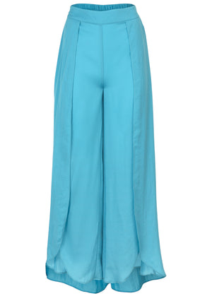 Tulip Hem Wide Leg Pants  - Blue - thumbnail-5