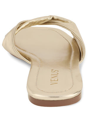 Twist flat sandal - Gold - thumbnail-4