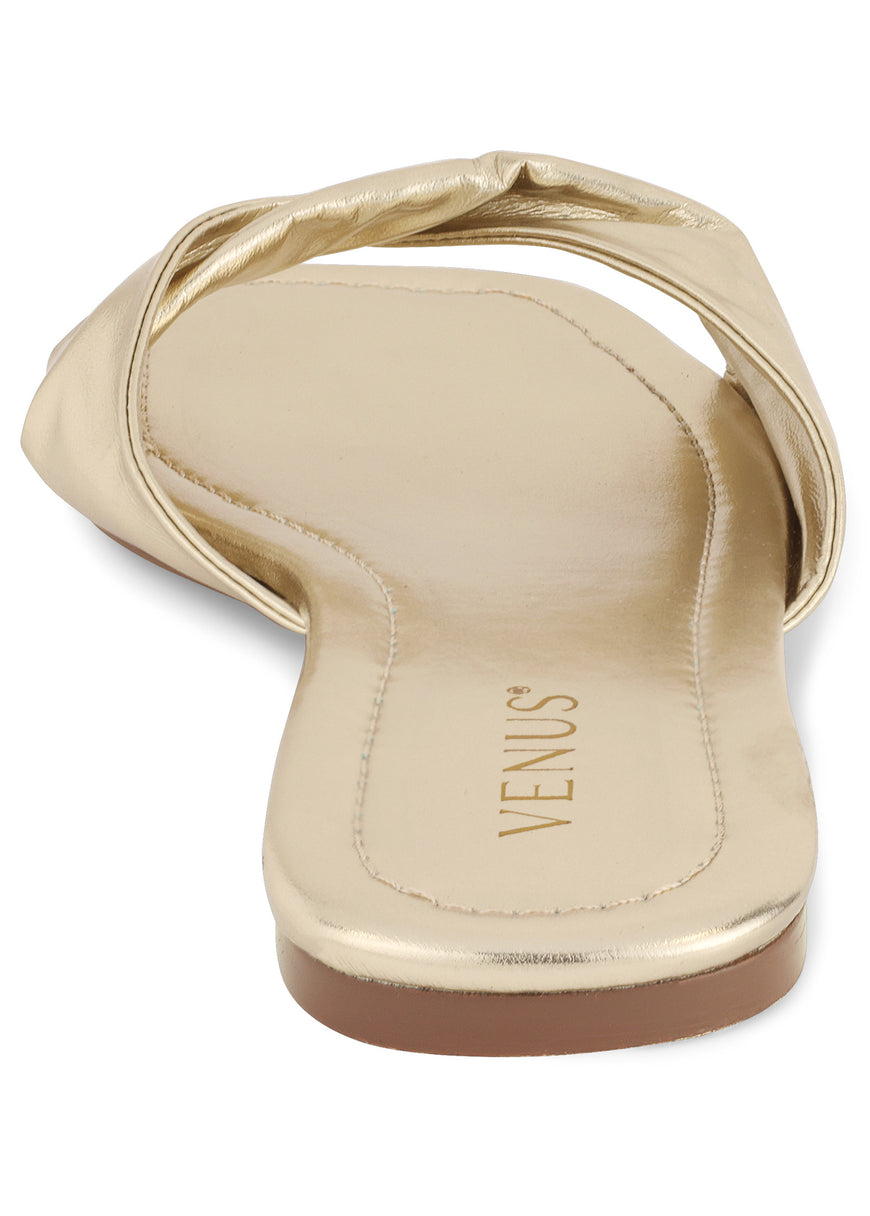 Twist flat sandal - Gold