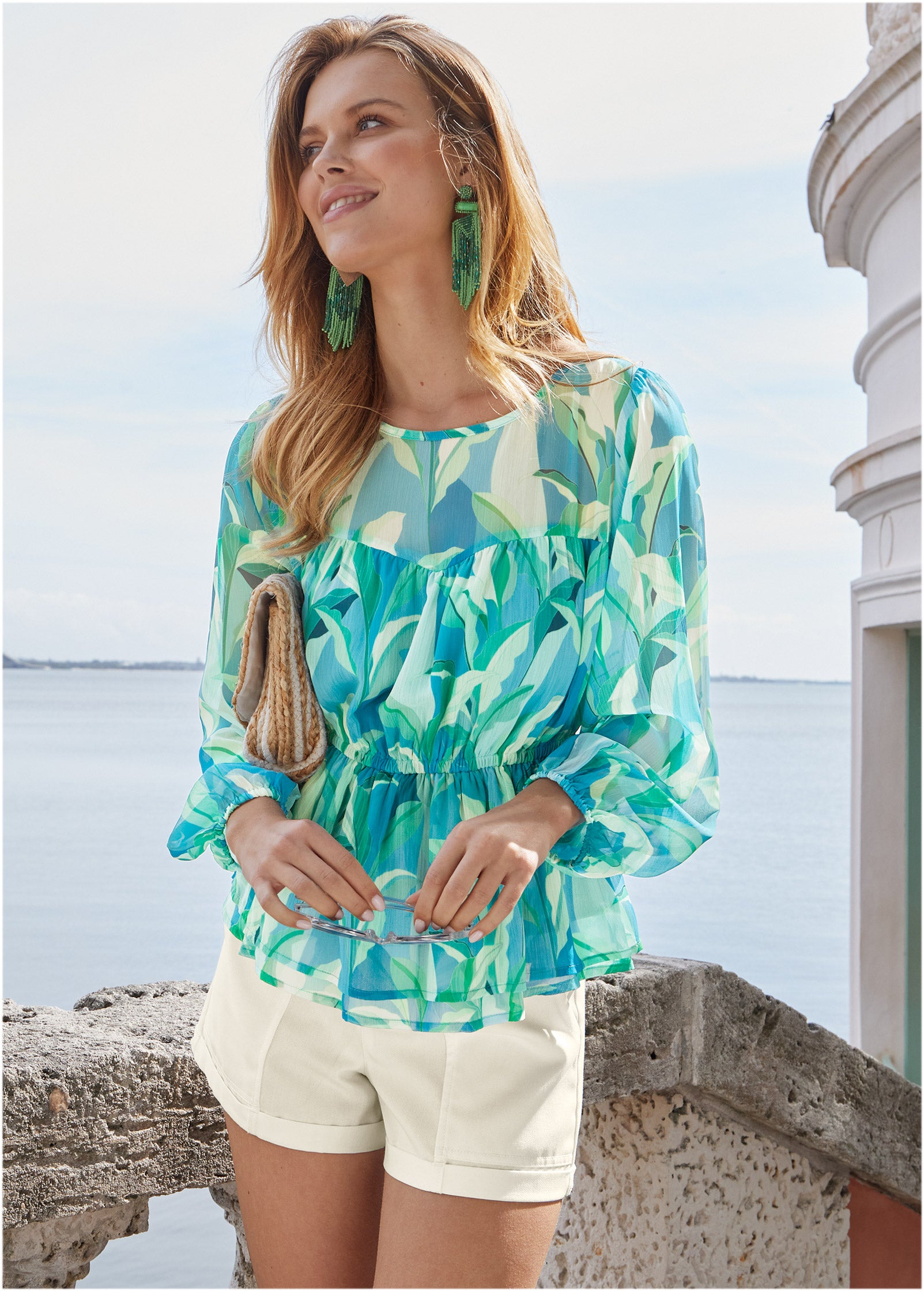 Sheer Beauty Blouse - Botanical Beauty