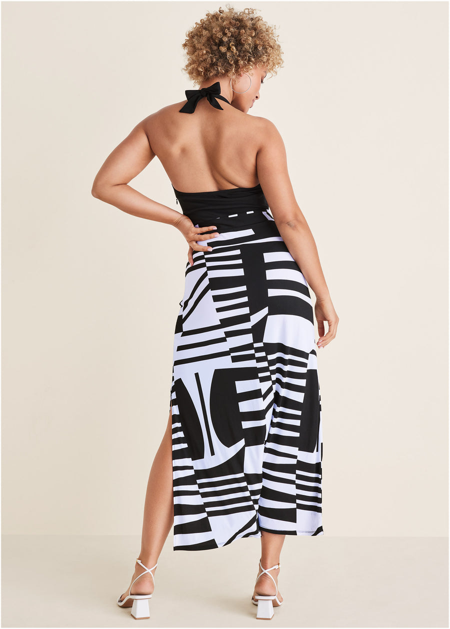 Twofer Maxi Dress - Modern Abstract