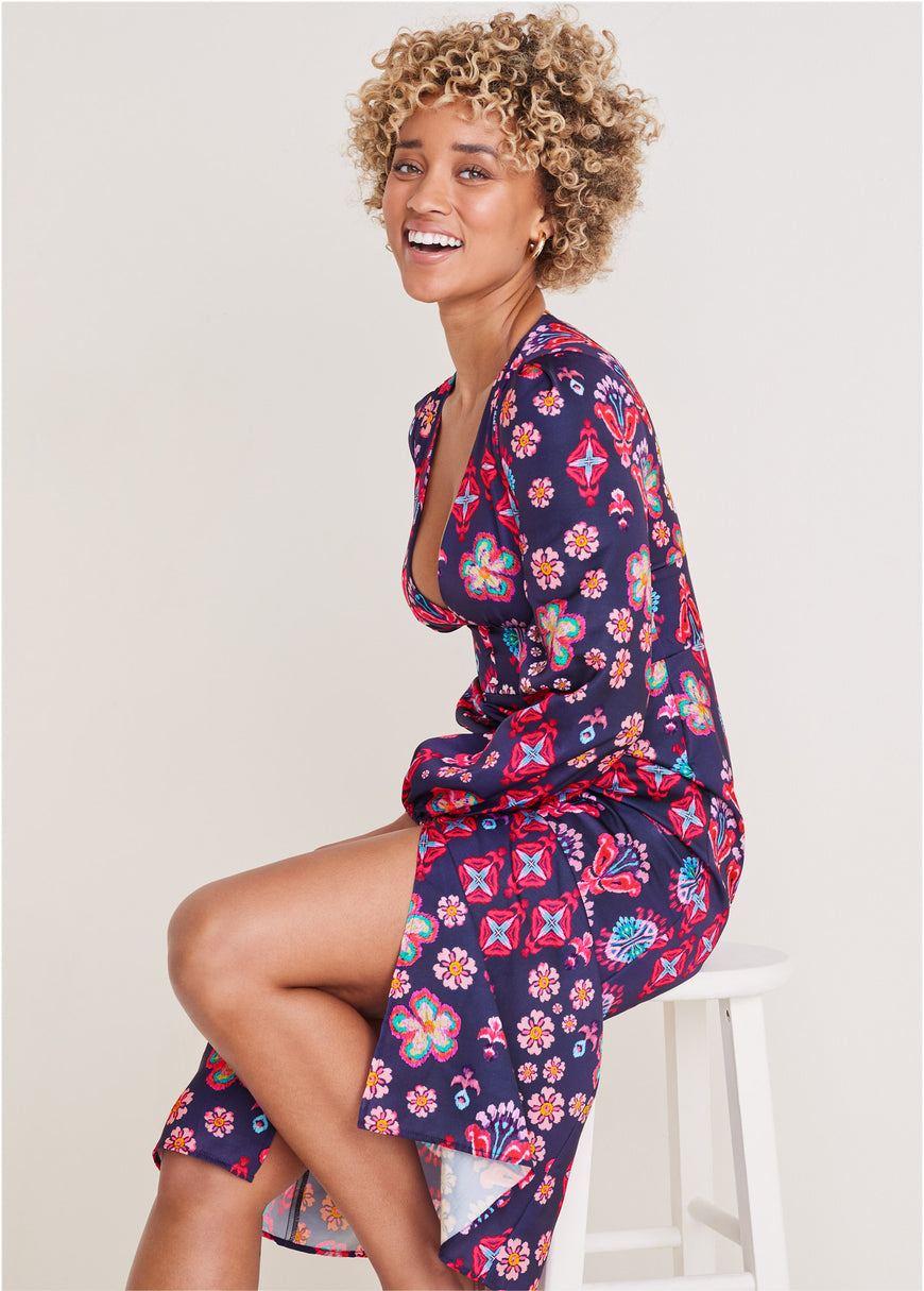 Robe imprimée manches longues - Modern Folk Floral