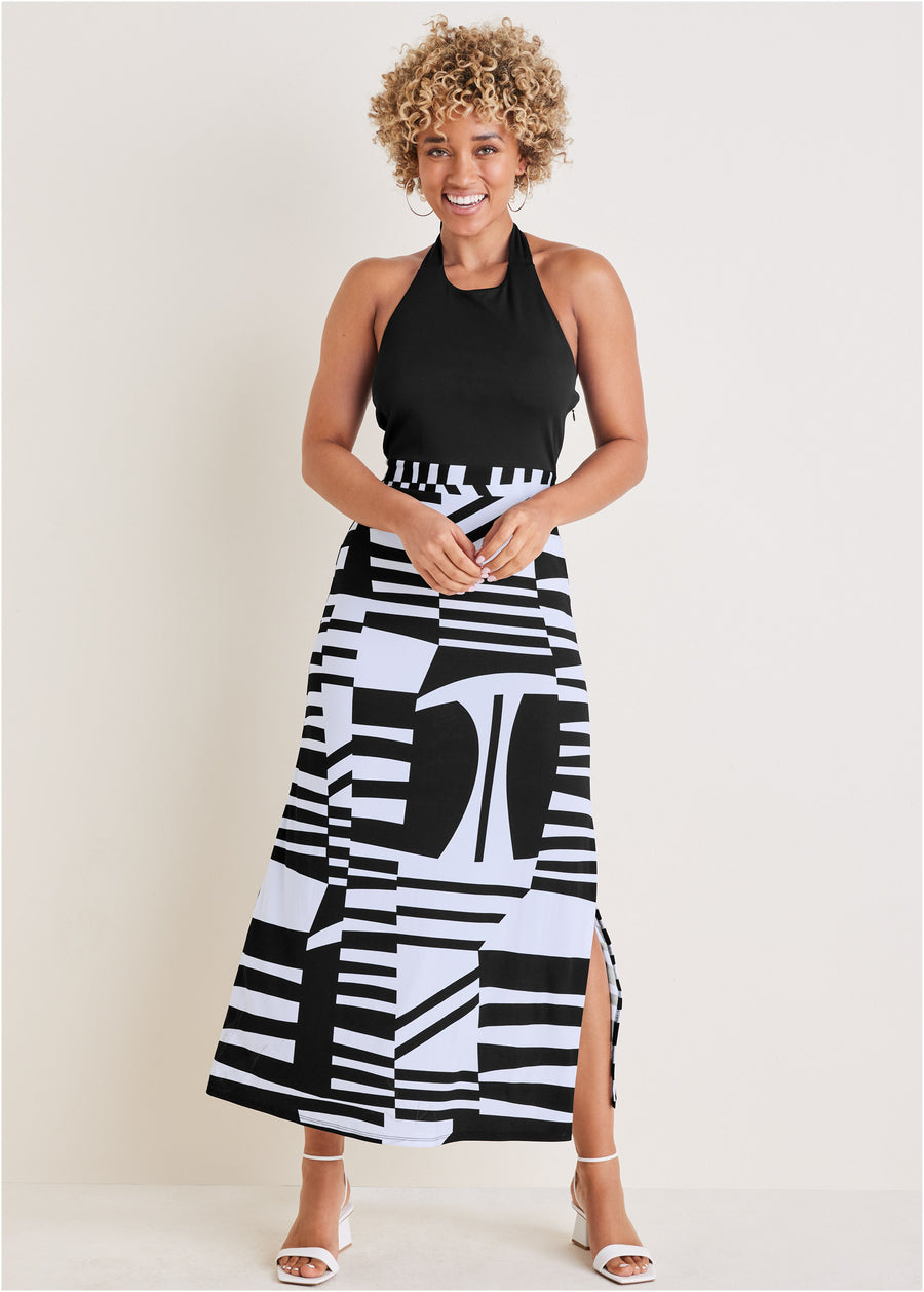 Twofer maxi dress - Modern Abstract