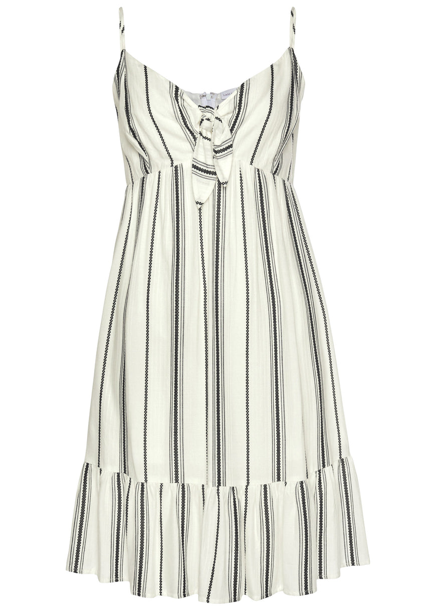 Tie-front striped dress - Black & White