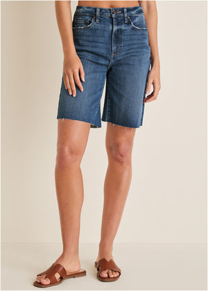 Brooke Denim Bermuda Shorts - Medium Wash - thumbnail-1