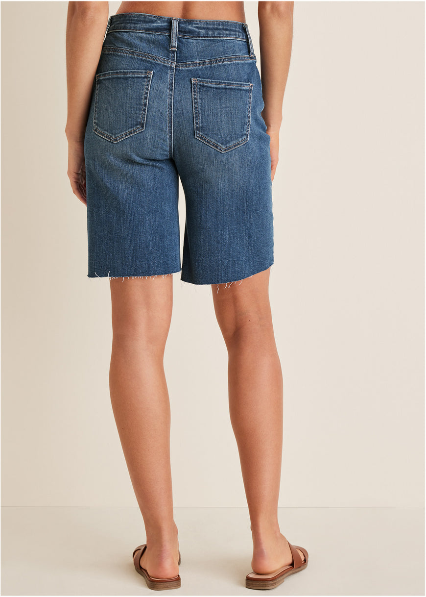 Brooke Denim Bermuda Shorts - Medium Wash