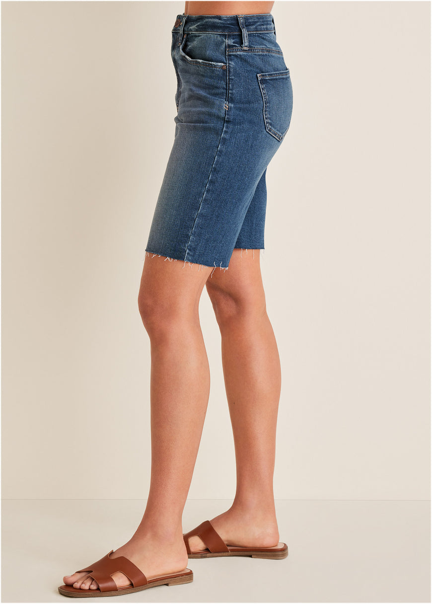 Brooke Denim Bermuda Shorts - Medium Wash