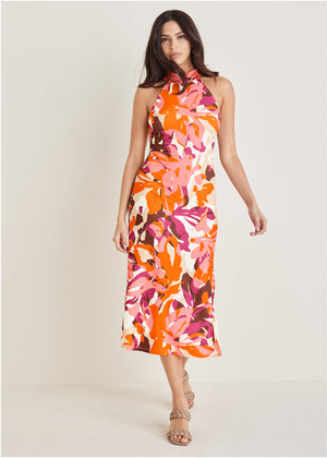 High neck midi dress - Desert Floral - thumbnail-1