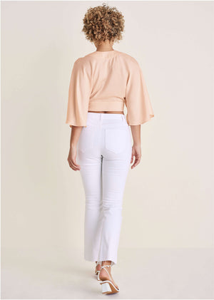 Kimono sleeve faux wrap top - Blush - thumbnail-2