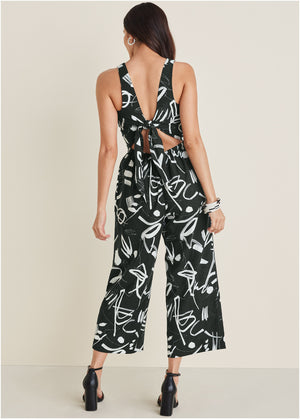 Linen jumpsuit - Modern Graffiti - thumbnail-2