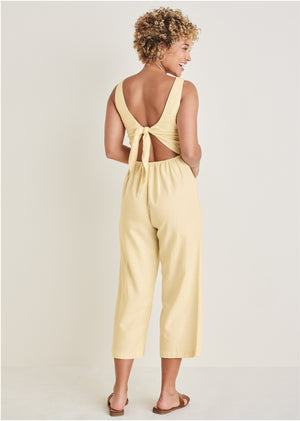 Linen Jumpsuit - Cream - thumbnail-2