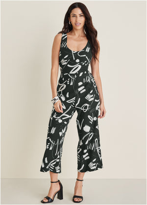 Linen Jumpsuit - Modern Graffiti - thumbnail-1