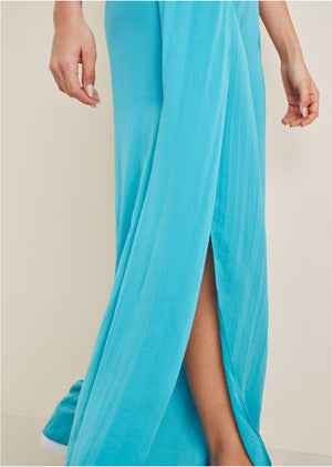 Tulip Hem Wide Leg Pants  - Blue - thumbnail-5