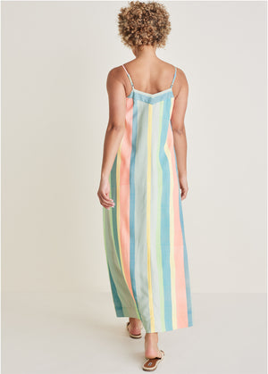 V-Neck maxi dress - Boardwalk Stripe - thumbnail-2